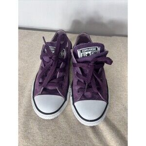 Converse All Star Double Tongue Girl's Skate Shoes berry Sparkle purple Sz 13